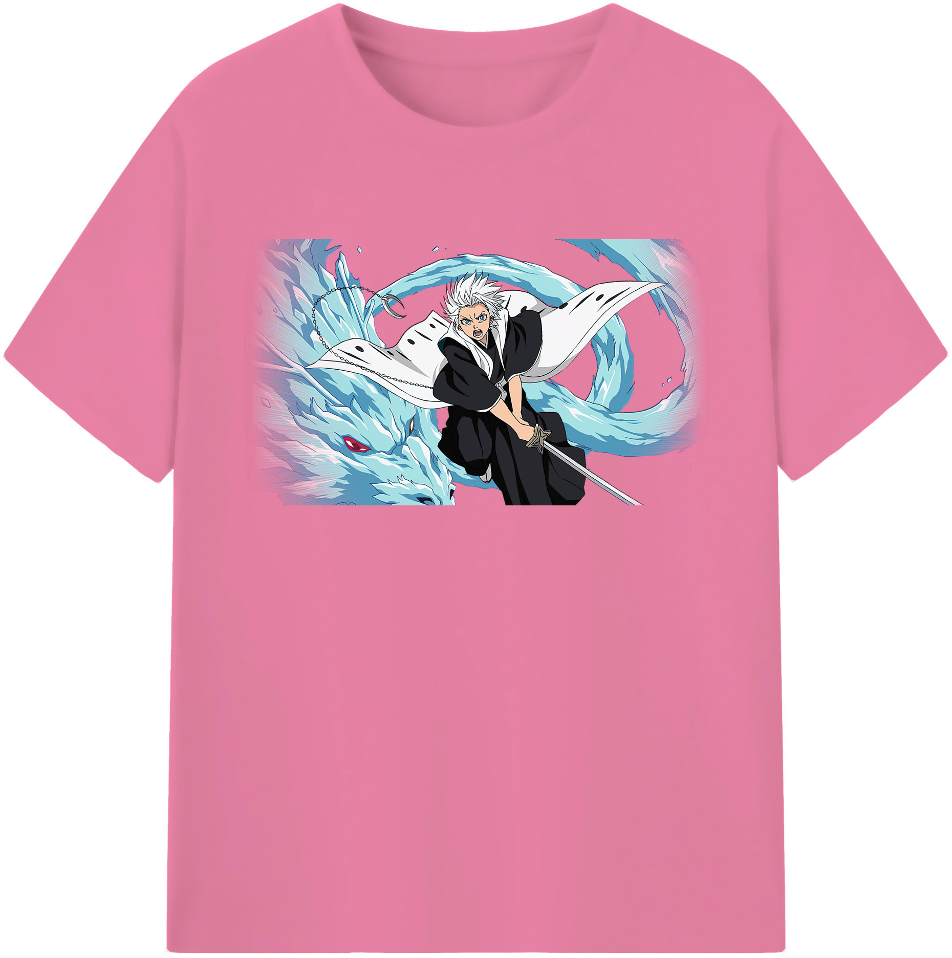 （画像用） ブリーチ 日番谷冬獅郎（ひつがや とうしろう） BLEACH Hitsugaya Toushirou 綿100％半袖Tシャツ（フロントプリント）